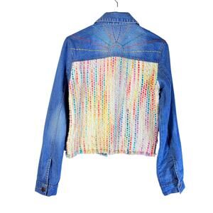 Judith March Denim Jacket with Colorful Sequin Back